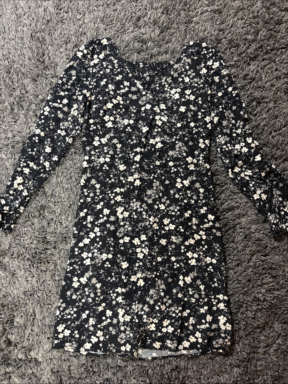 Old Navy Black Floral Long Sleeve Dress
